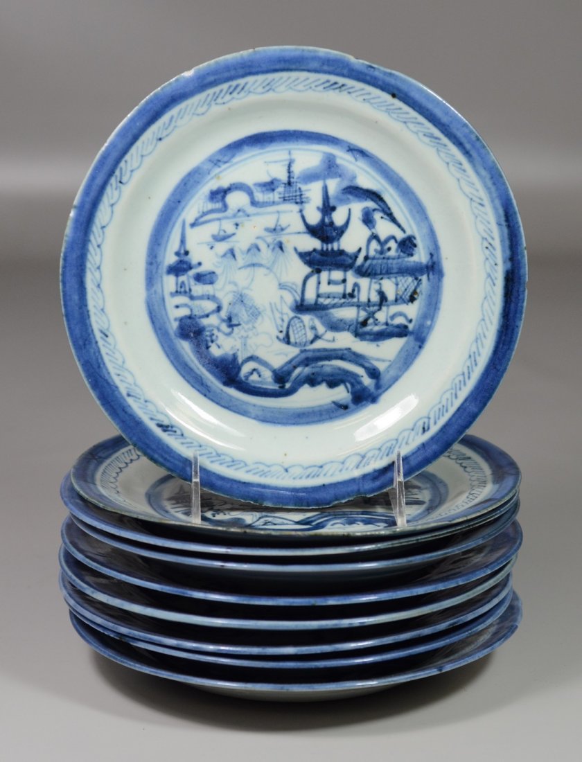 (9) Chinese Export porcelain Canton pattern luncheon (1 of 1)