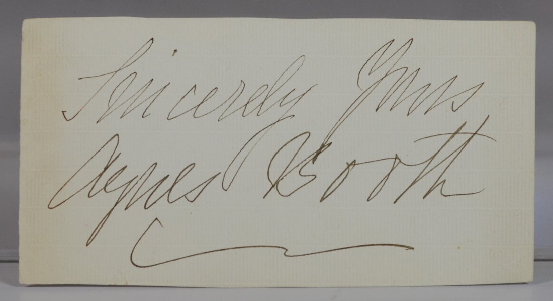 Agnes Booth, cut signature, "Sincerely Yours, Agnes (1 of 2)