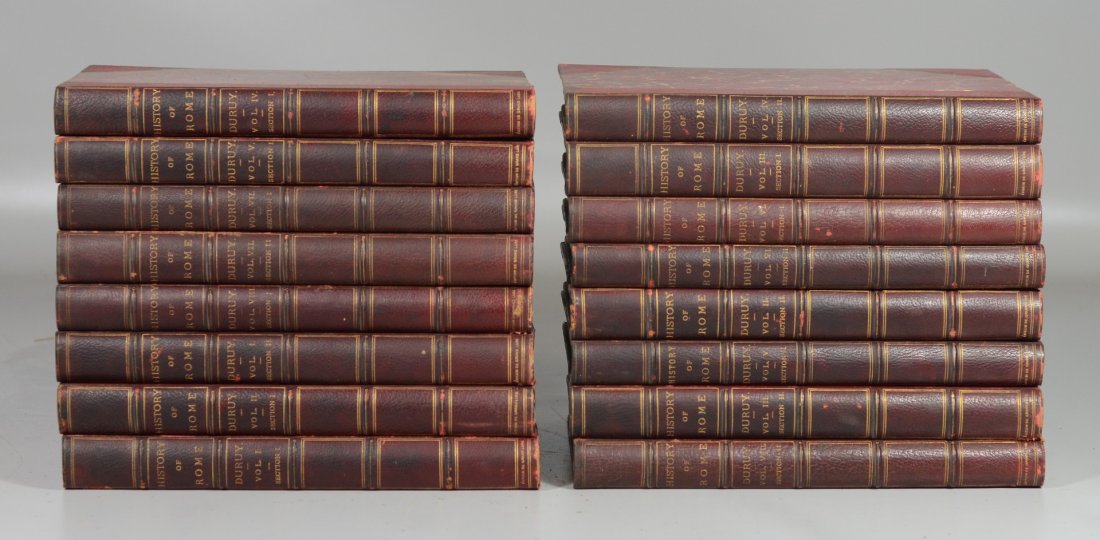 Duruy, Victor, History of Rome, Boston, 1884, 16: Duruy, Victor, History of Rome, Boston, 1884, 16 volumes, one of 250 copies, on Japan vellum 3/4 morocco, gilt dull and minor wear, books