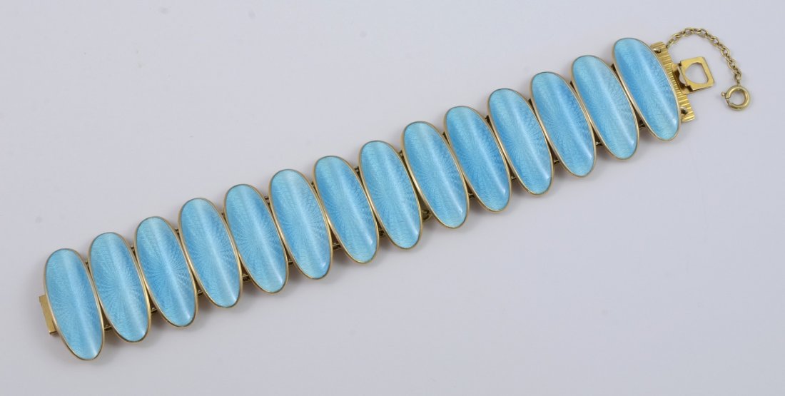 David Andersen Sterling Silver Blue Enamel Bracelet (1 of 3)