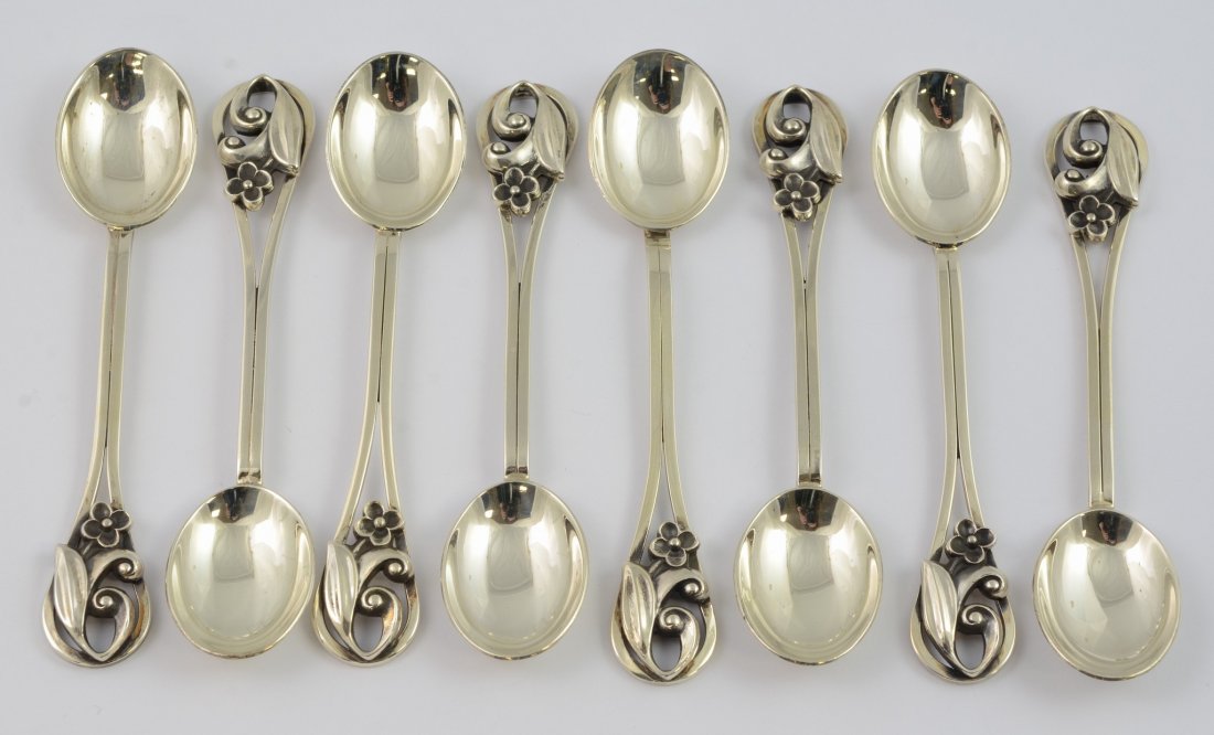Set of 8 LaPaglia for Georg Jensen Demitasse Spoons, (1 of 3)