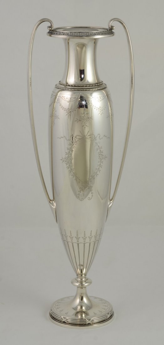 Gorham Sterling Silver Egyptian Revival Handled Vase, (1 of 4)