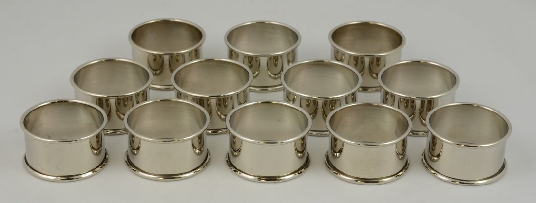 Set of 12 Silverplate Napkin Rings (1 of 1)