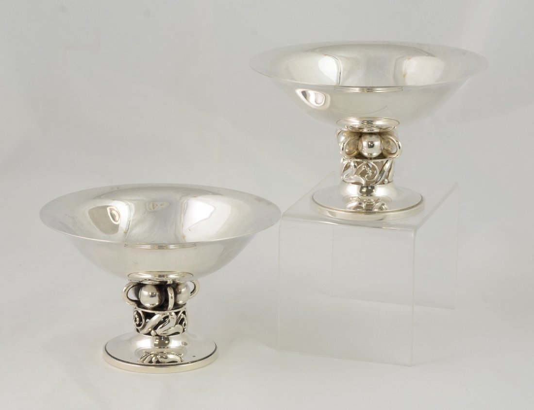 Pair of Sterling Silver Compotes, one marked Walter (1 of 3)
