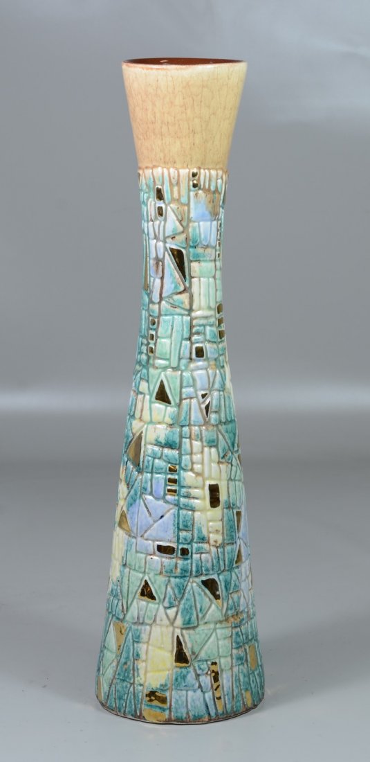 Sasha Brastoff Mid Century Ceramic Vase, 19" high, 5" (1 of 4)