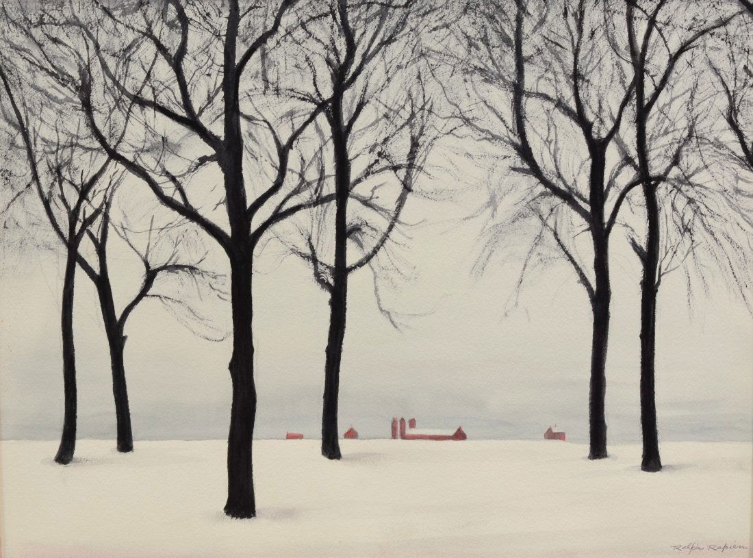 Ralph Rapien (American, IL, 20th Century), watercolor, (1 of 3)
