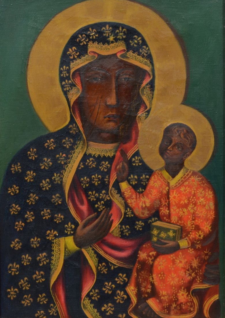 Byzantine Style Icon (20th Century), oil on canvas, (1 of 2)