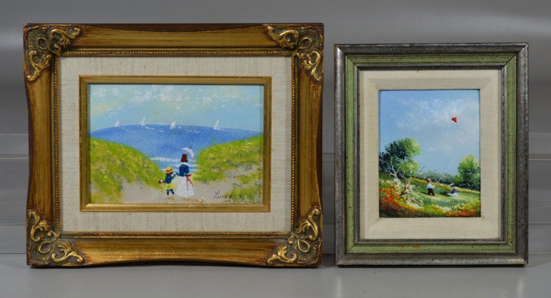 2 Enamel on copper plaques, one by Charles Parthesius (1 of 3)