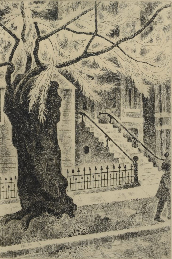 Francis Foy (American, 1890-1963), etching, "Willow (1 of 3)