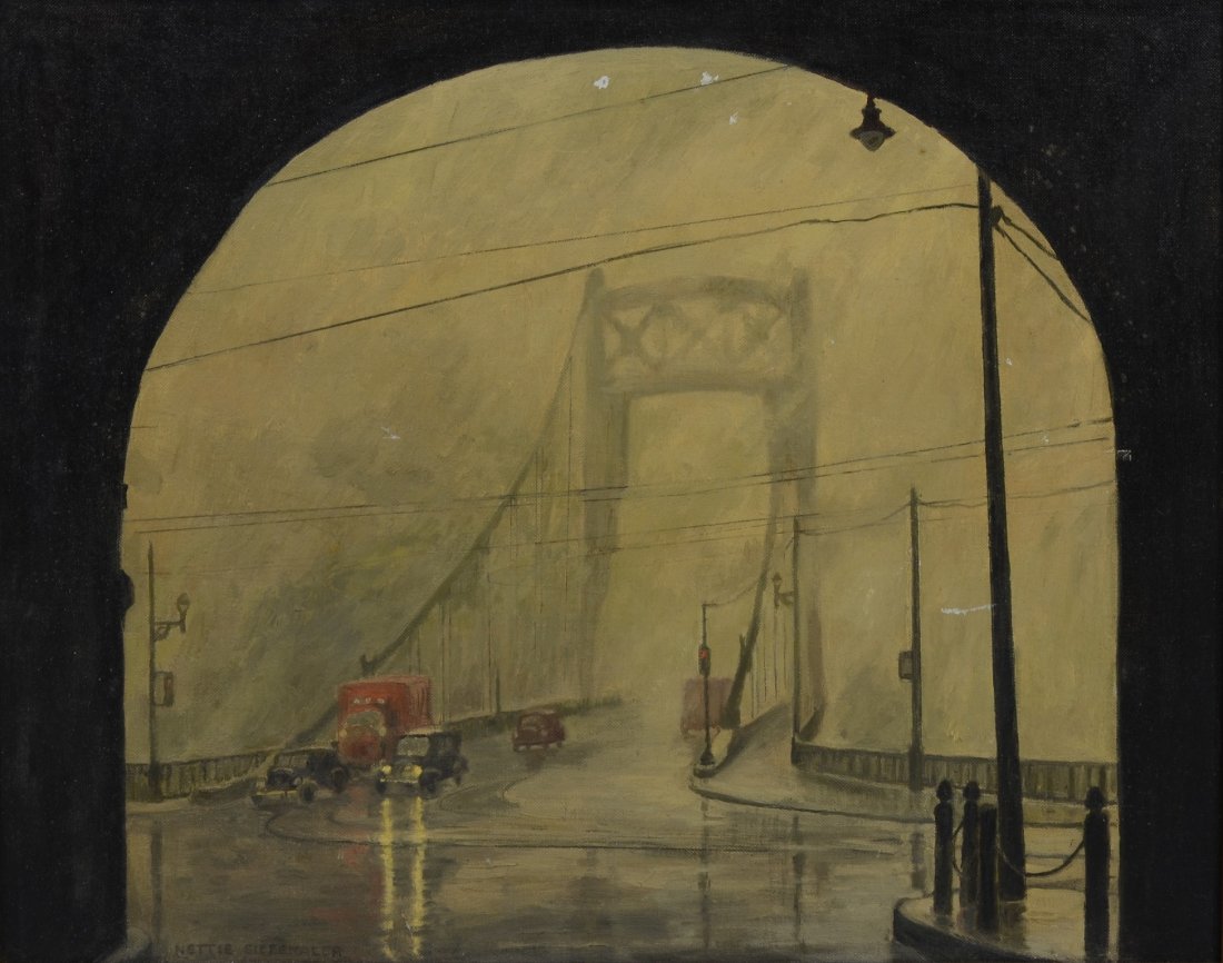 Nettie E Siebenaler (American, IL, 1890-1968), oil on c (1 of 3)