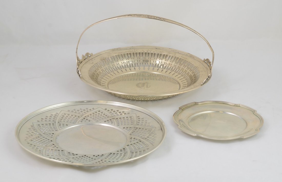 JE Caldwell sterling silver reticulated basket with (1 of 1)