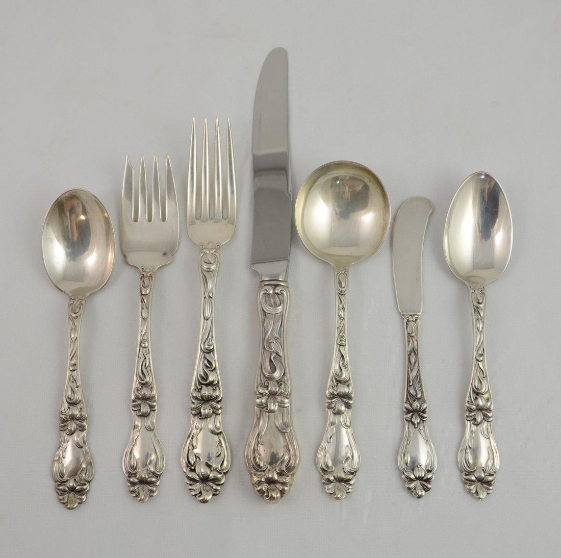 Frank M Whiting & Co Lily pattern flatware - 57 pieces: (1 of 3)
