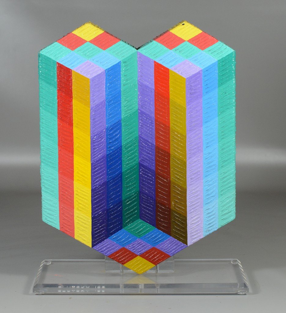 Contemporary sculpture signed "Slutsky '89", (1 of 4)