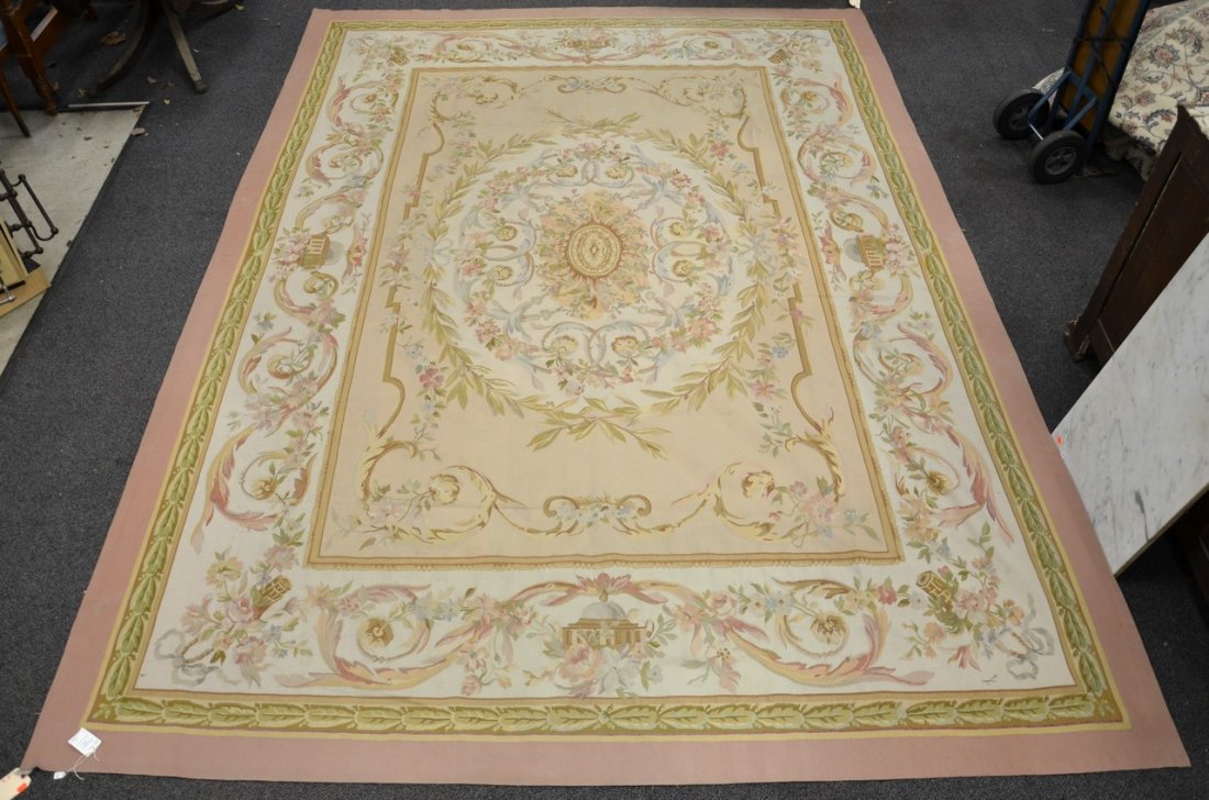 10' x 13'10" Aubusson style carpet: 10' x 13'10" Aubusson style carpet