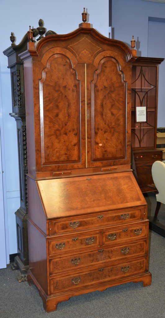 Burled walnut 2 part Queen Anne style secretary (1 of 5)