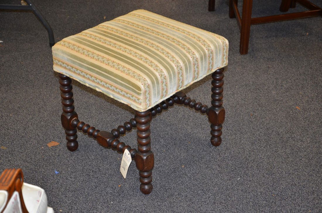 Jacobean style footstool with ring turned legs and (1 of 1)