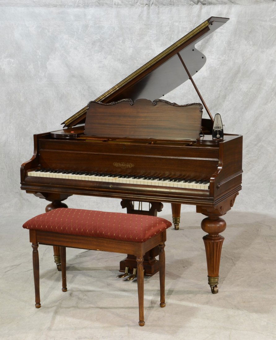 Chickering baby grand piano, missing one top of a key: Chickering baby grand piano, missing one top of a key
