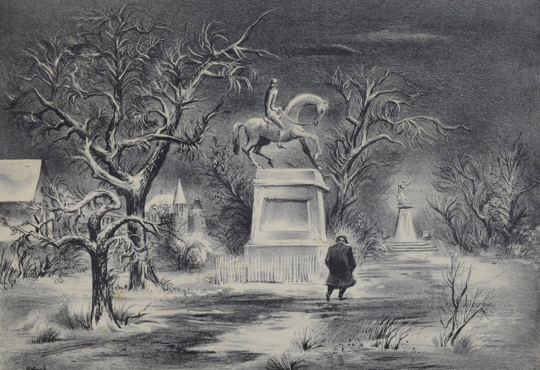 Aaron Bohrod (American, 1907-1992), lithograph, "City (1 of 3)