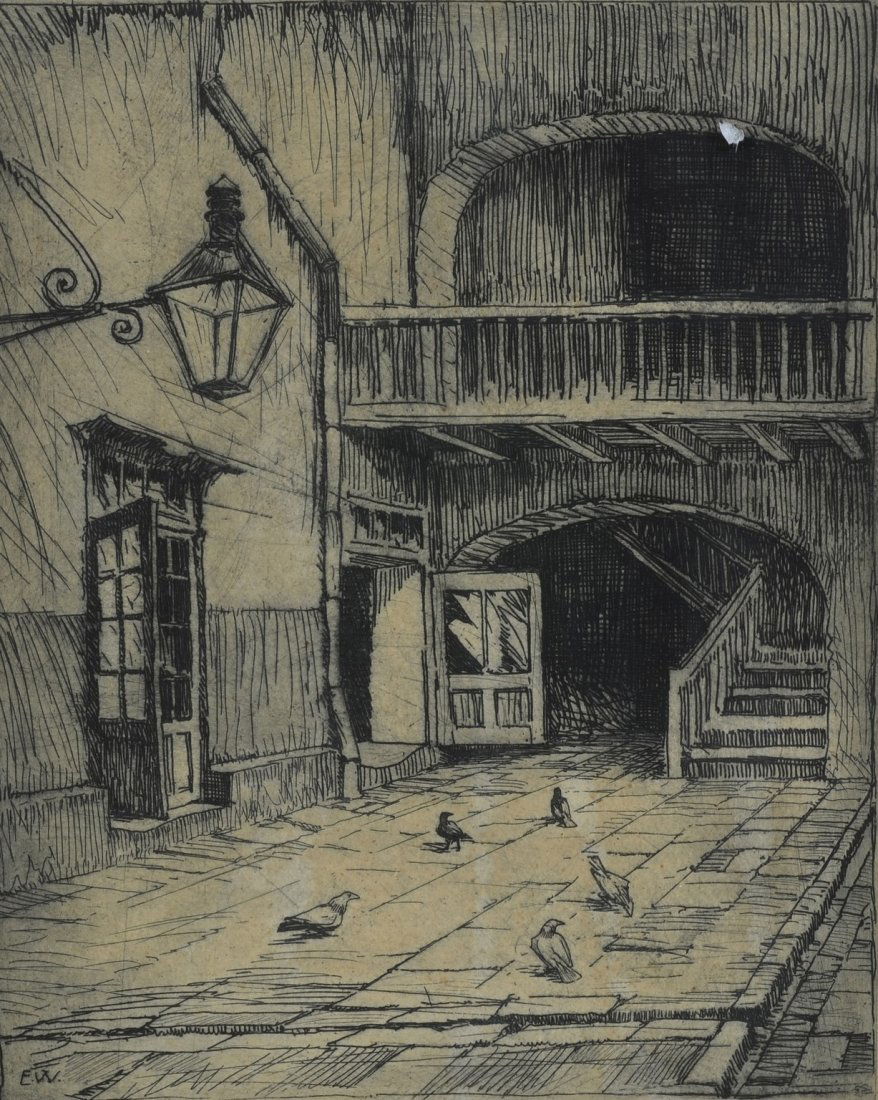 Ellsworth Woodward (American, LA, 1861-1939), etching, (1 of 3)