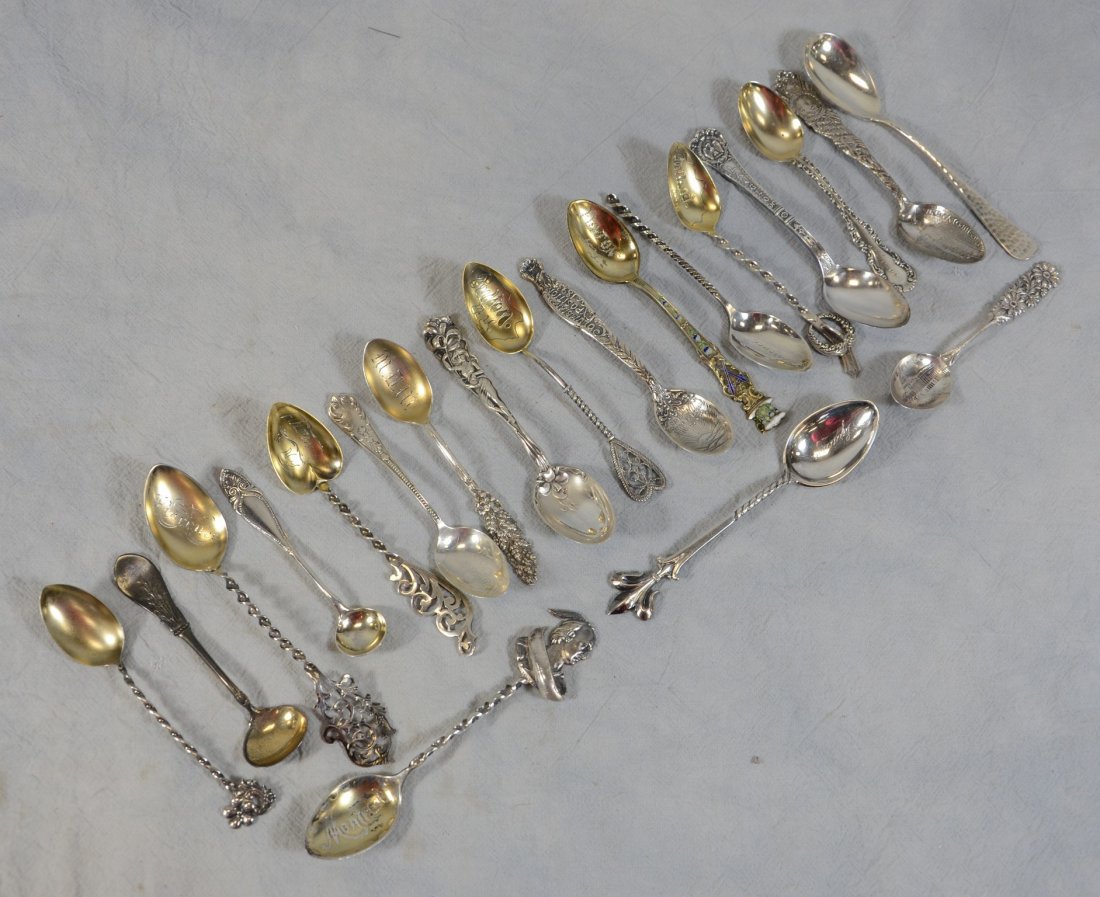 (20) Sterling silver spoons, including demitasse, (1 of 1)