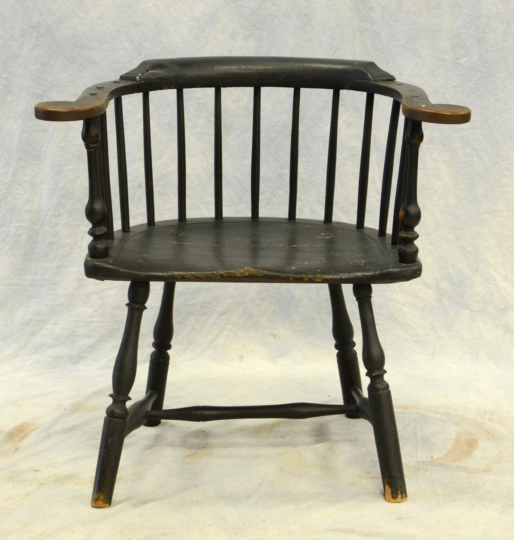 Philadelphia rail back Windsor arm chair, old green (1 of 2)