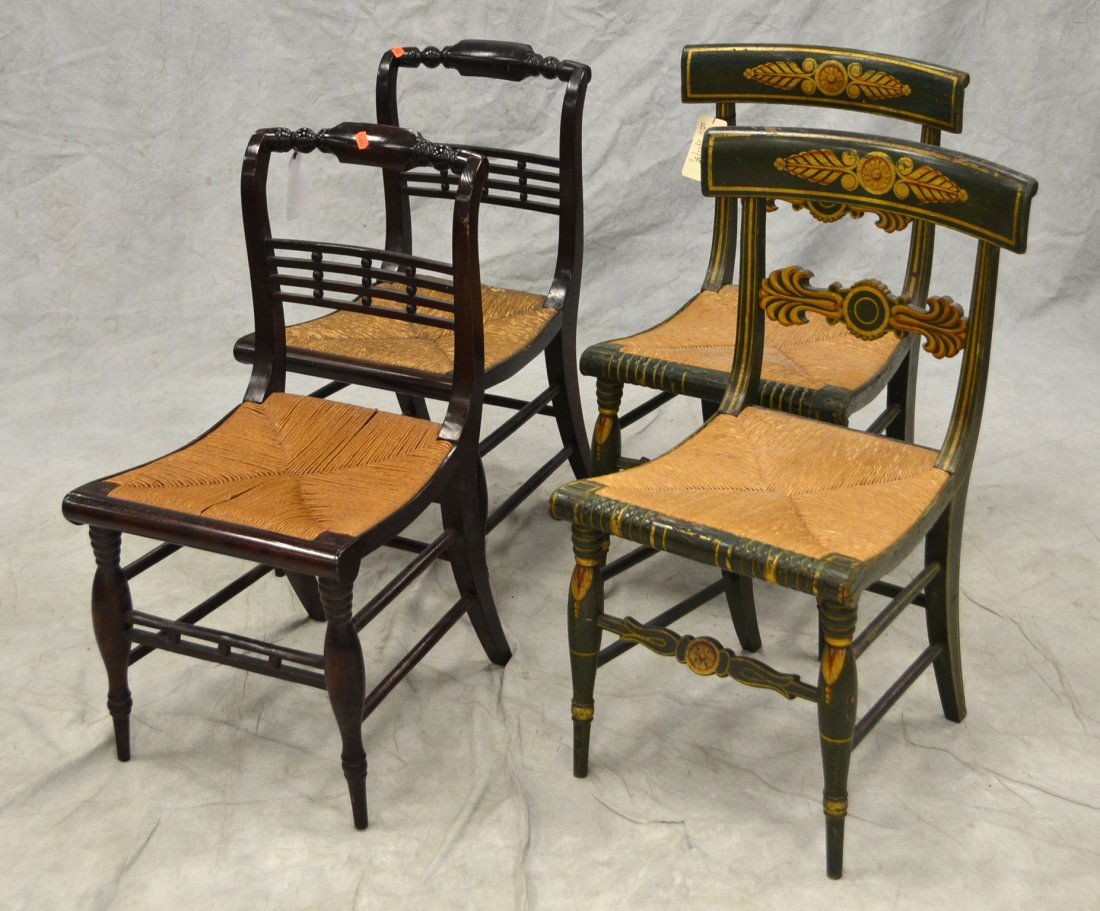 2 Pair of Sheraton fancy chairs, one set painted with (1 of 5)