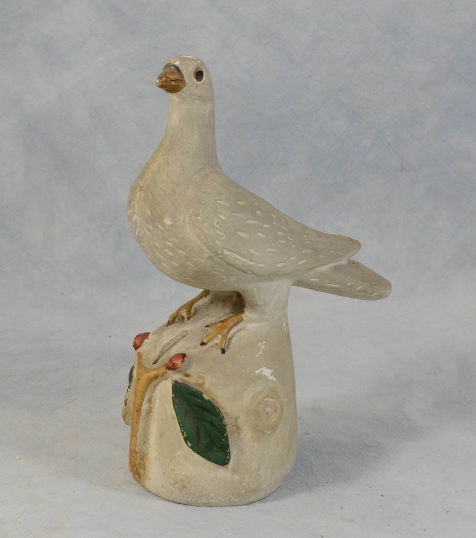 Chalkware bird bank, probably Pennsylvania, 11-1/4" (1 of 2)