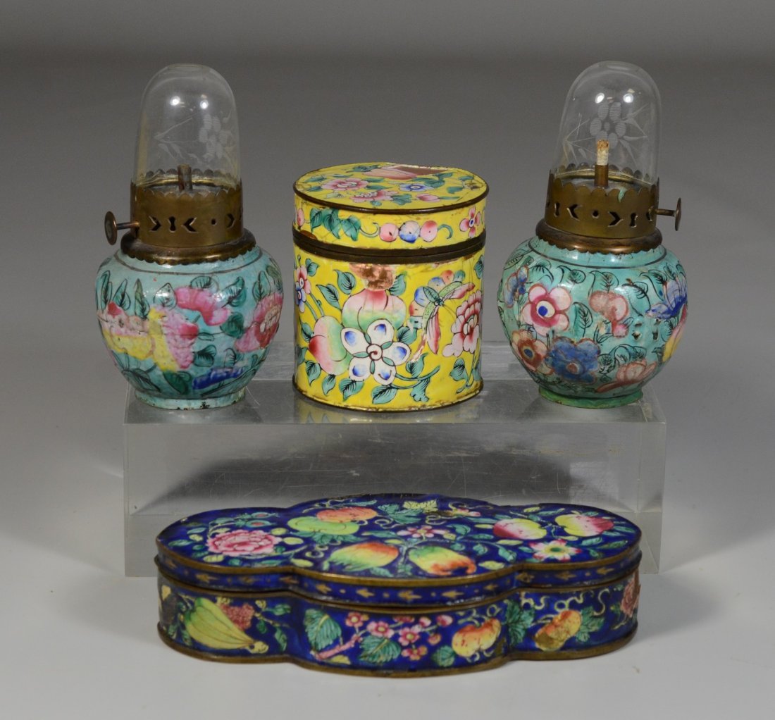 4 pcs of Chinese Peking Canton enamel, to include: oval (1 of 1)