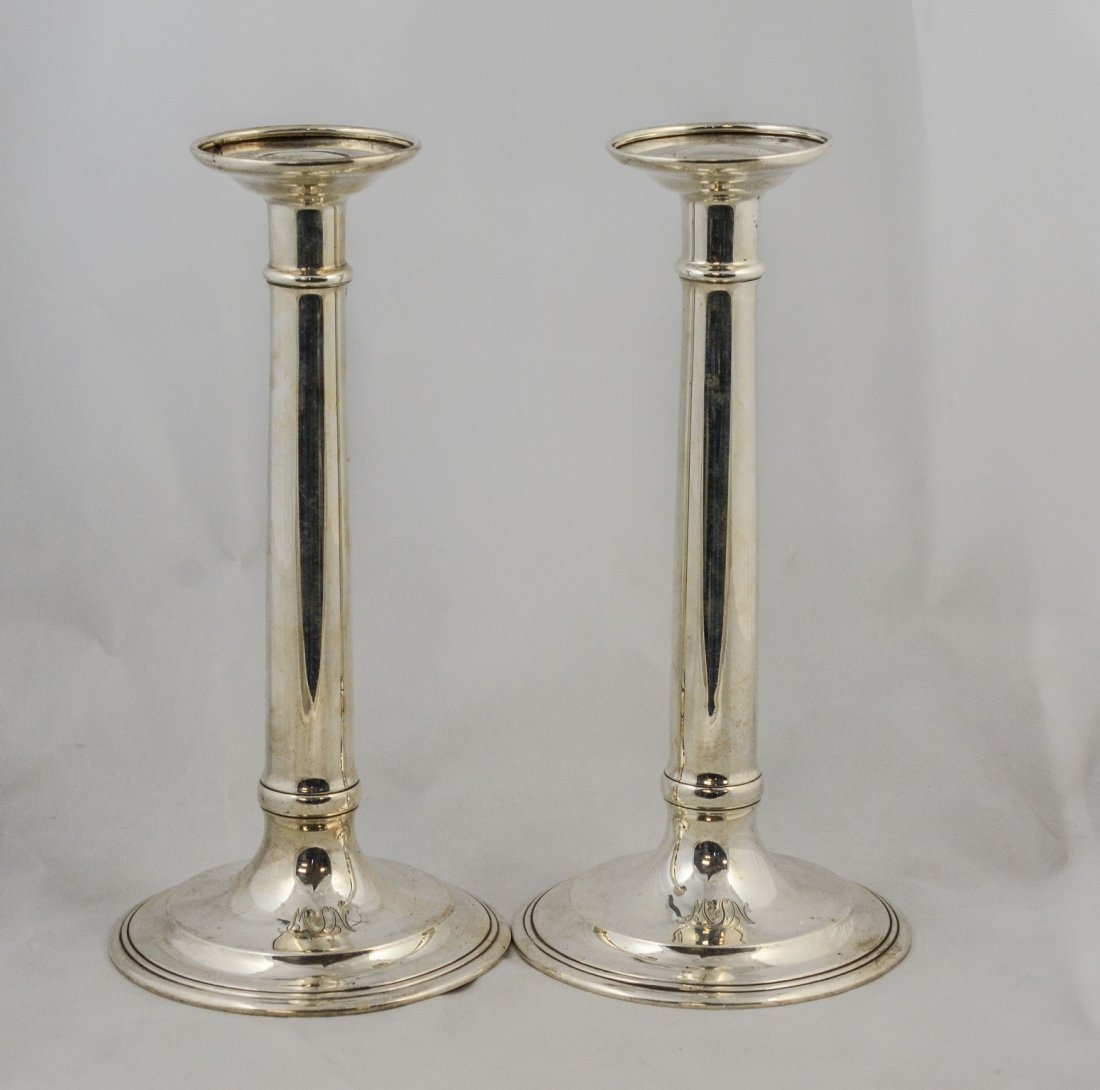 Pair of Tiffany and Co Sterling Silver candlesticks, (1 of 2)