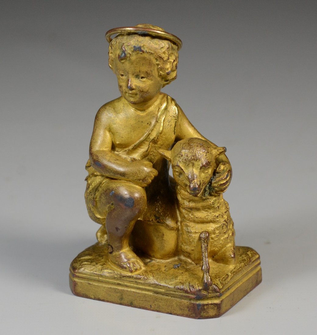 Continental Gilt Bronze figure of young Christ with a (1 of 3)