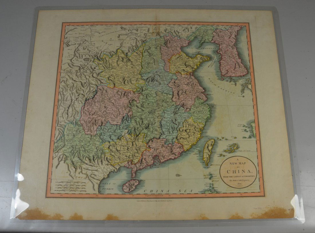John Cary Map, "A New Map of China" 1801, hand colored (1 of 2)