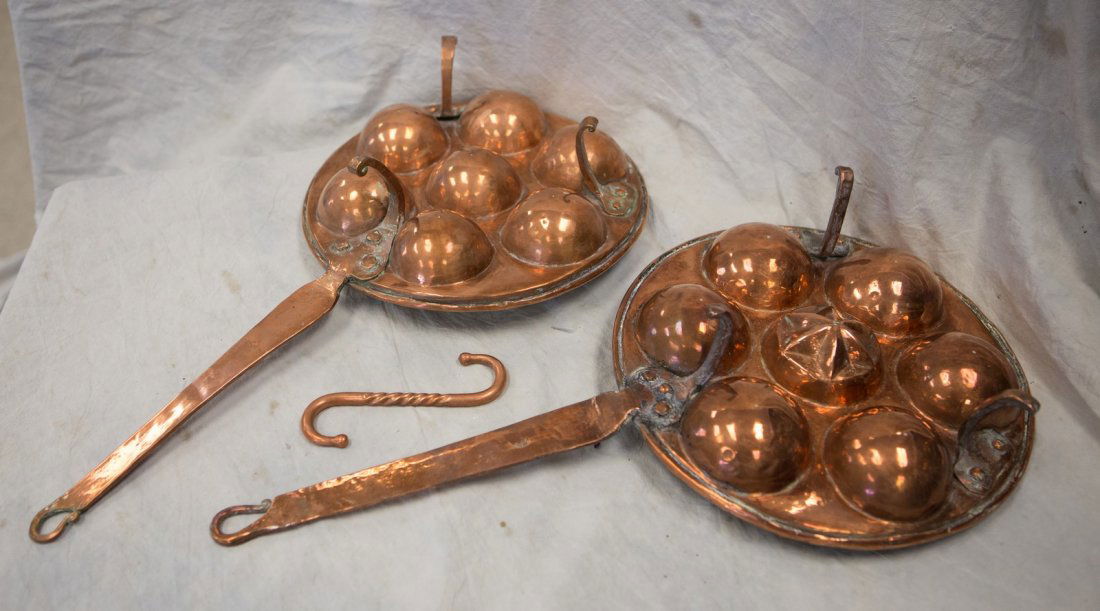 (3) Pieces of copper, (2) similar cooking pans, each (1 of 3)