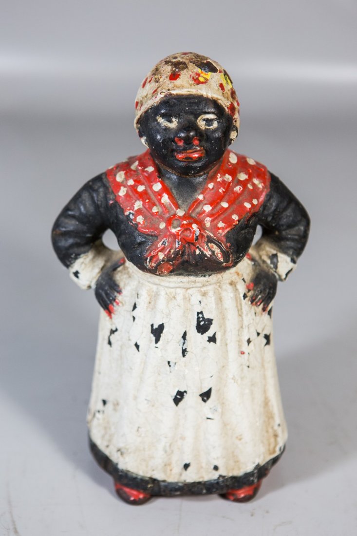 Black Americana cast iron door stop with original paint (1 of 3)