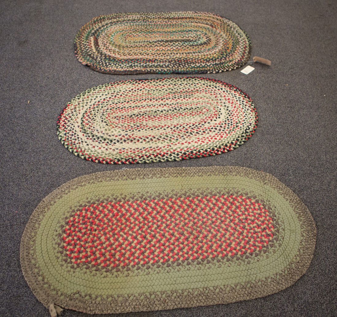 (3) Oval braided rugs, 53" x 37", 47" x 29", 51" x 27" (1 of 7)