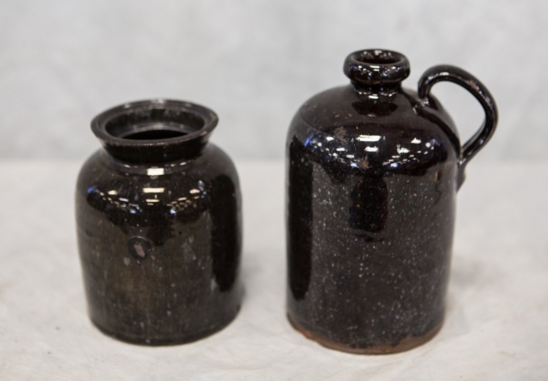 Pennsylvania redware jar 5" h &  Pennsylvania redware (1 of 2)