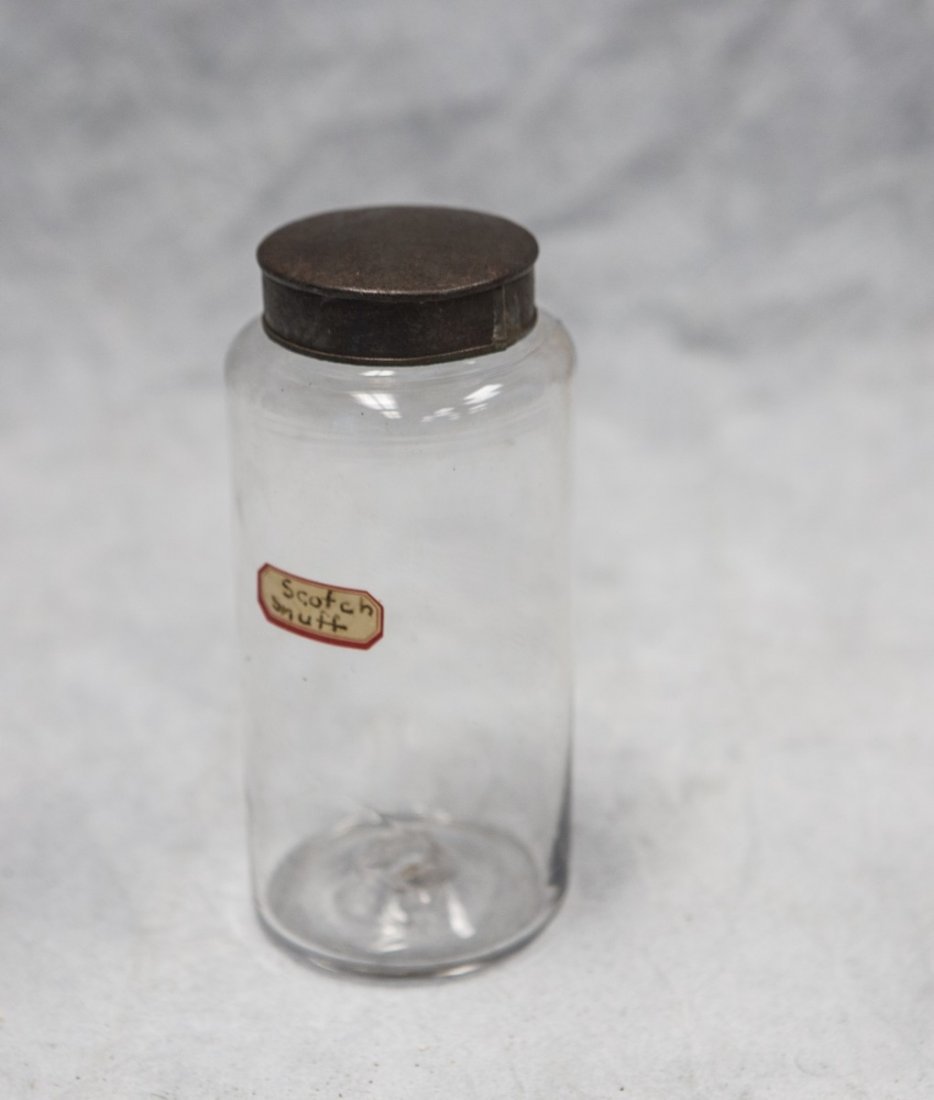 Glass apothecary Jar with tin lid, 6-1/2" h (1 of 1)