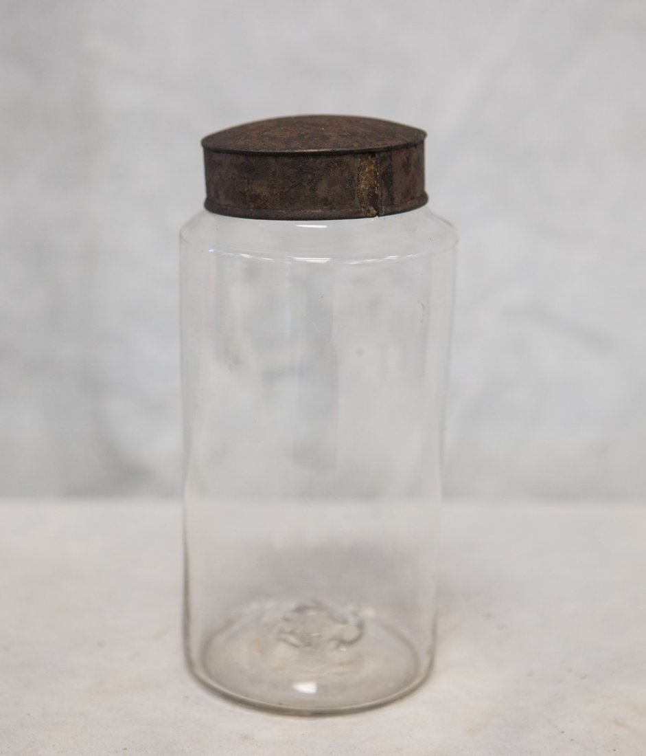 Glass Storage Jar, 19th C, 8" h (1 of 1)