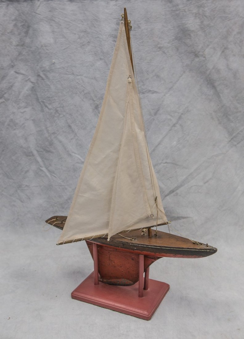 Painted wood JACRIM Hollow-boat model, c 1930, 29" x (1 of 2)