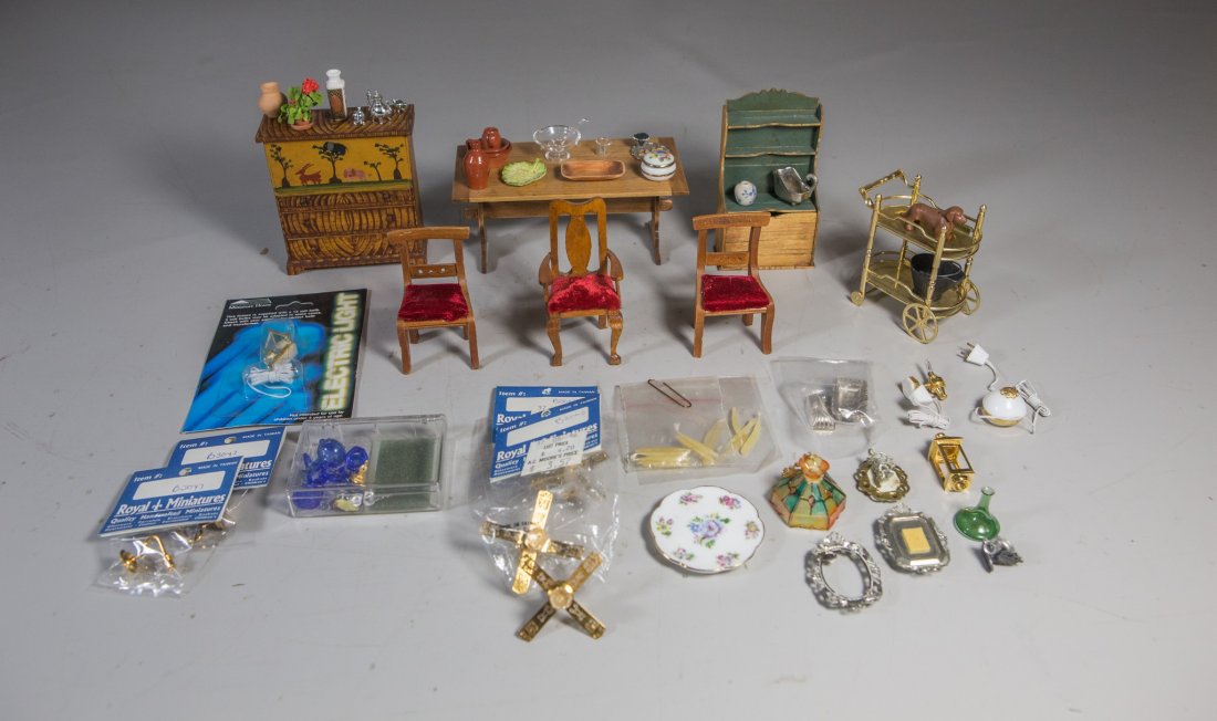 (7) Pieces of dollhouse furniture with a large lot of (1 of 6)