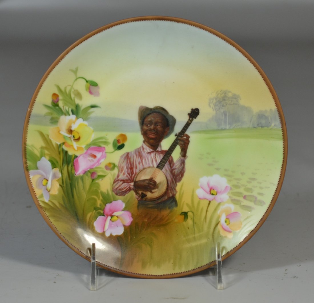 Nippon Banjo Player plate, 7 3/4" d, no damage (1 of 2)