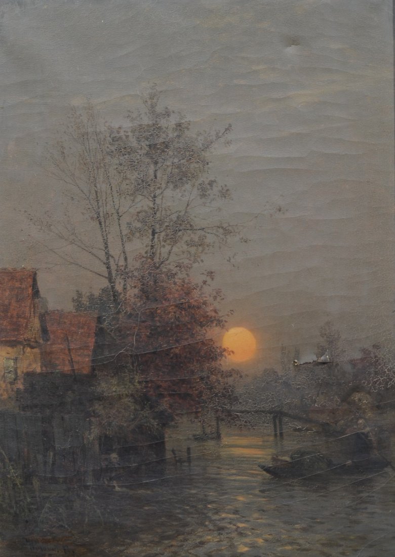 Walter Moras (American, 19th/20th Century), oil on canv (1 of 4)