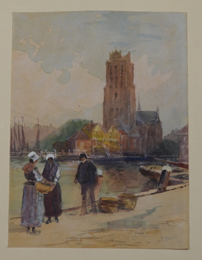 Ludwig Faber (American, PA, 1855-1913), watercolor, (1 of 2)