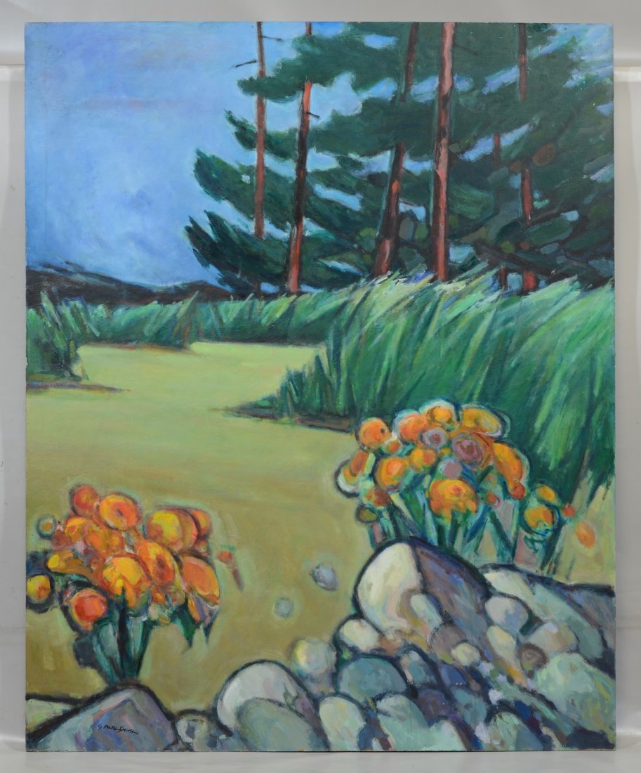 G Ralph Smith (American, PA, 1907-2007), oil on: G Ralph Smith (American, PA, 1907-2007), oil on masonite, Vermont Tundra, signed lower right, 42" x 34" overall