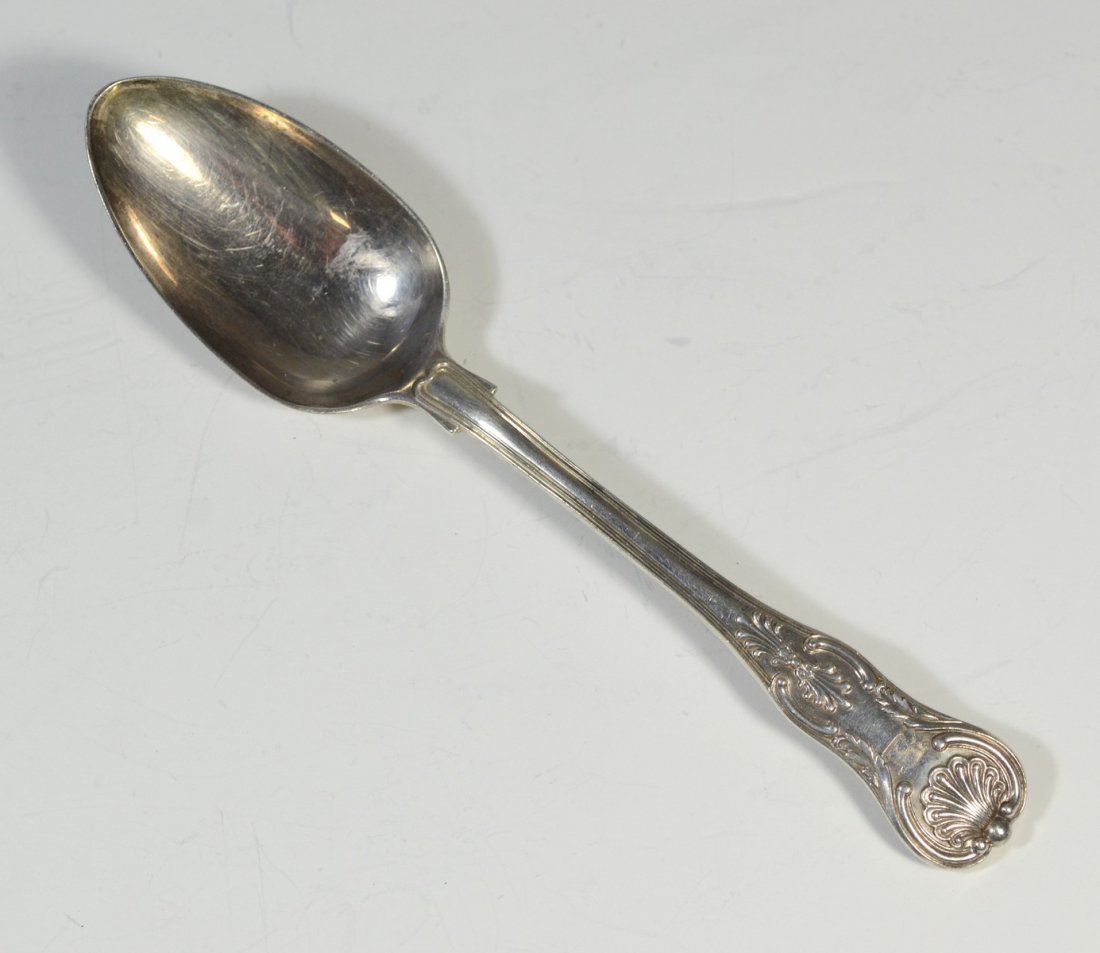 Sterling silver serving spoon, possibly William Eaton, (1 of 3)