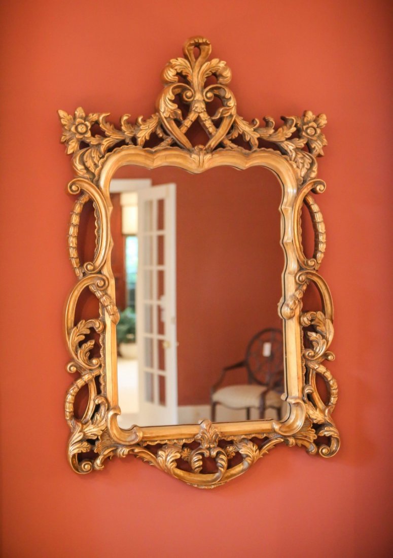 Ornate gilt framed Italian style wall mirror, 48" h x (1 of 1)