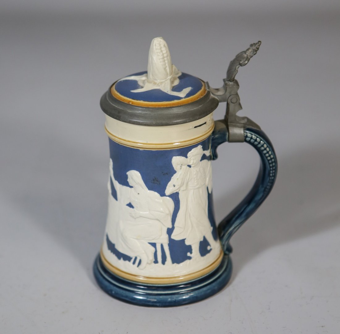 Mettlach stein #2358, 1/2 liter, People Dining, Ear of (1 of 4)
