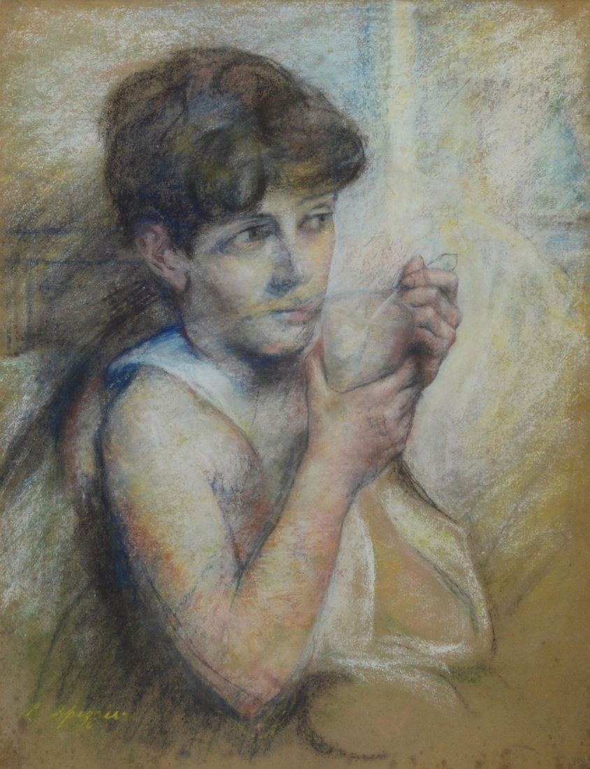 Luigi Spizziri (American, b 1894), pastel, Portrait of (1 of 3)