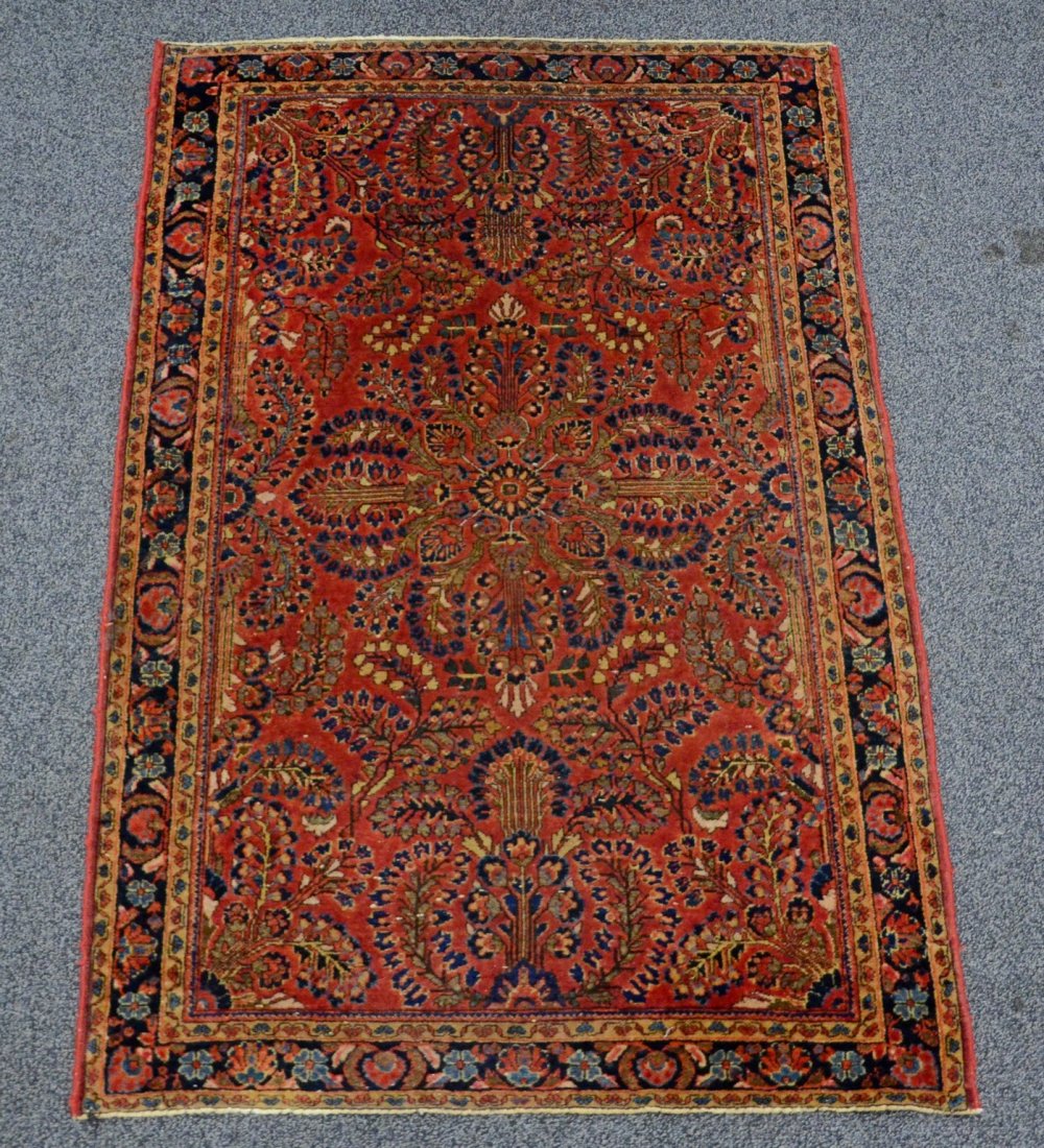 Sarouk throw rug, 3'4" x 5' (1 of 2)
