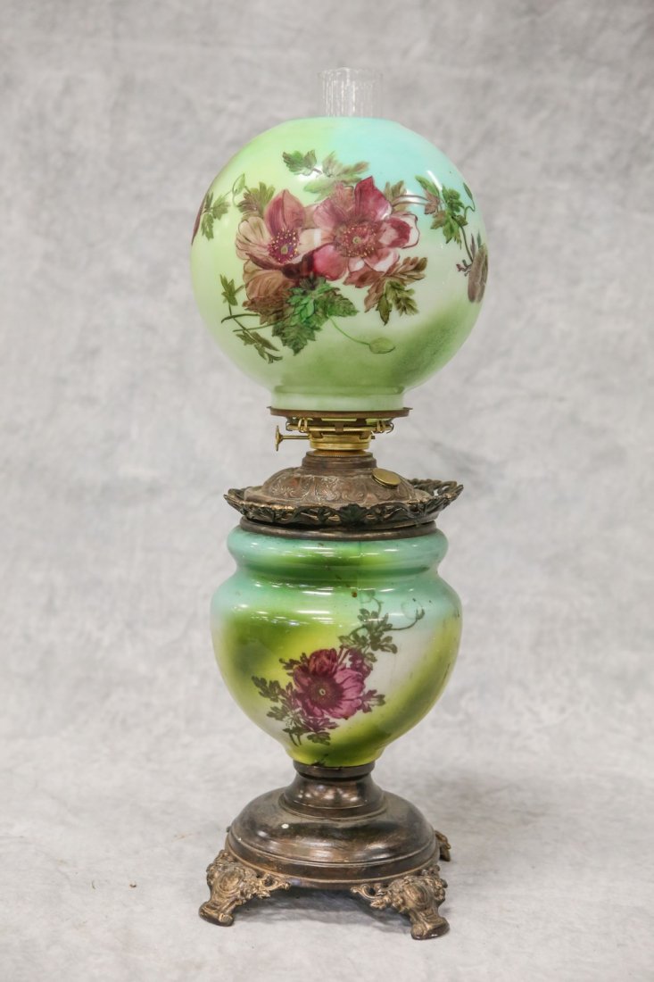 Victorian GWTW lamp with ball shade, vase shaped base, (1 of 1)