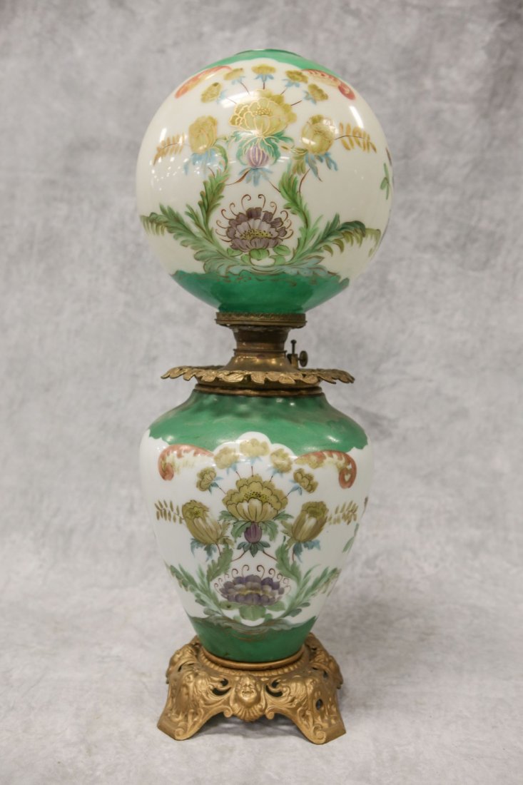 Victorian GWTW lamp with ball shade, vase shaped base, (1 of 1)